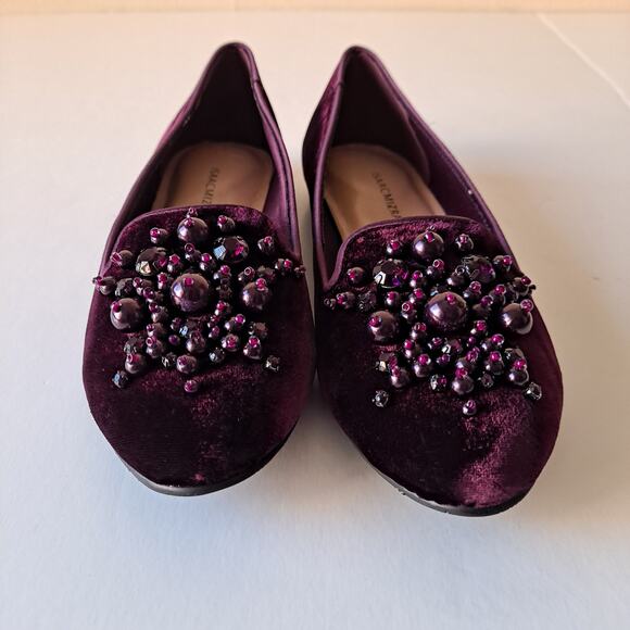 NWB Isaac Mizrahi Live! Velvet Loafers Ornament Detail Vivid Plum Women Size 5 M - Picture 6 of 14